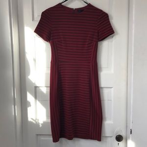 Maroon and black stripped dress